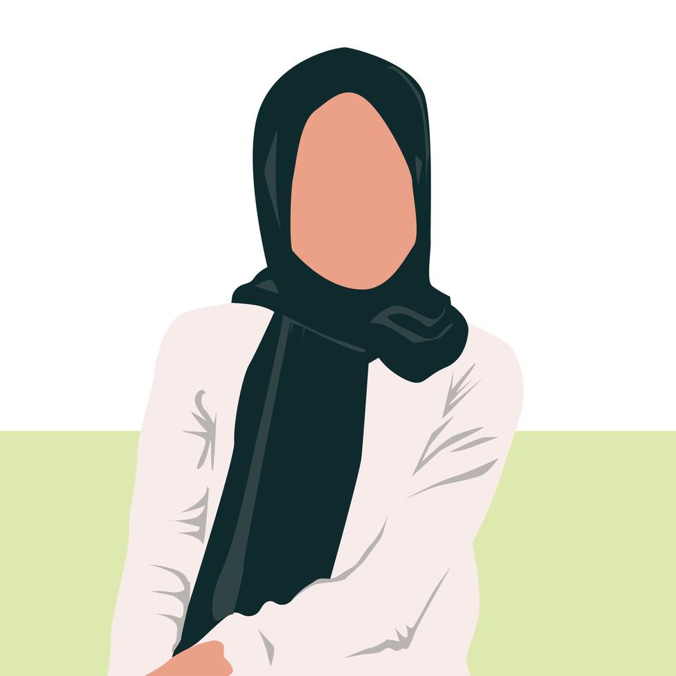 illustration of beautiful muslim woman wearing hijab